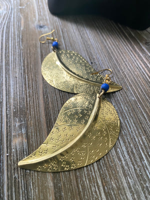 Leaves in Brass and Blue