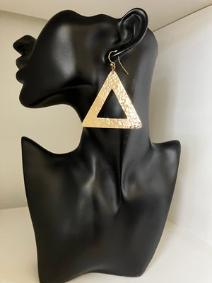 Handmade Hammered Brass Pyramid Earrings