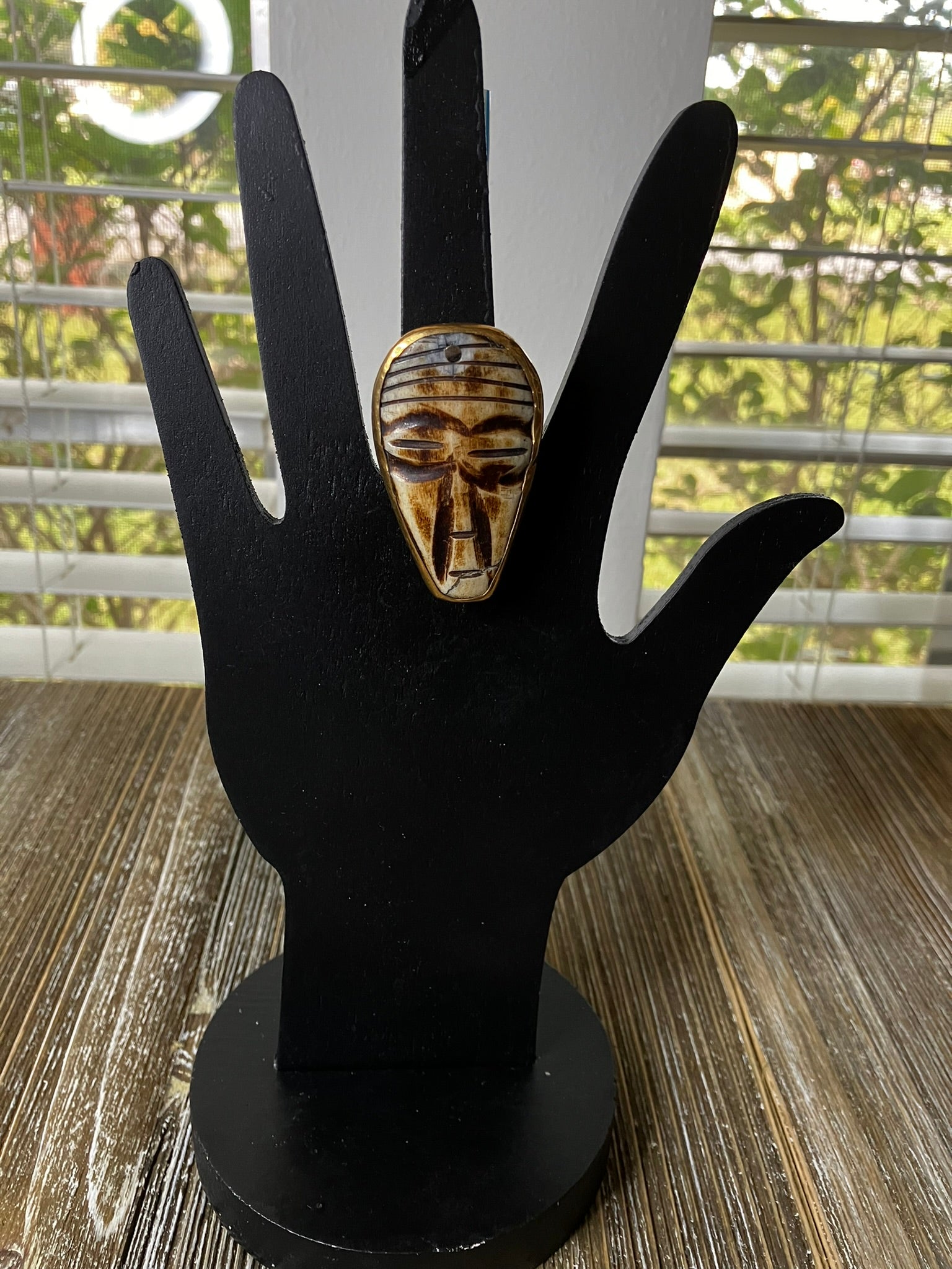 African Mask Ring