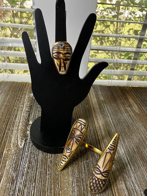 African Mask Ring