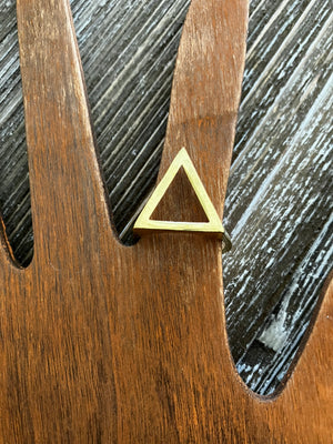 Matte Brass Adjustable Pyramid Ring