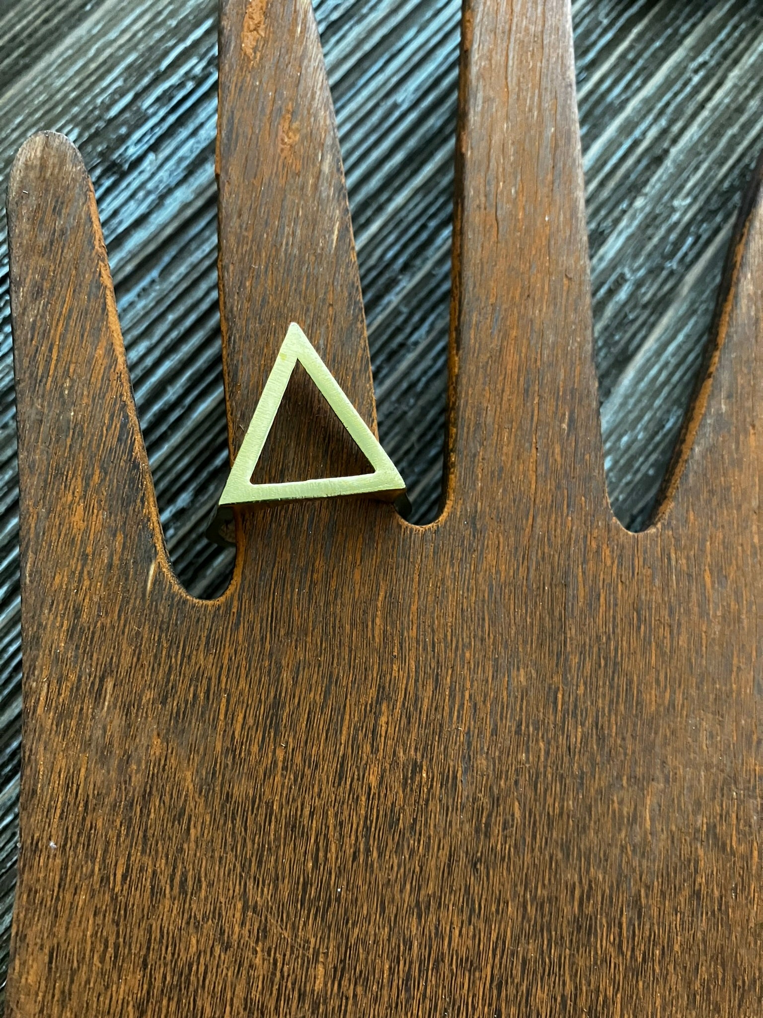 Adjustable Brass Pyramid Ring