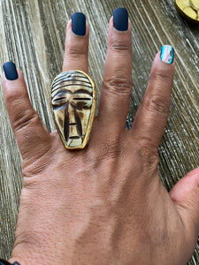 African Mask Ring