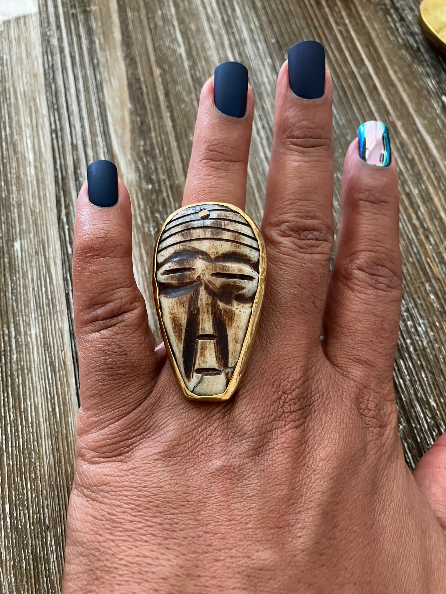 African Mask Ring