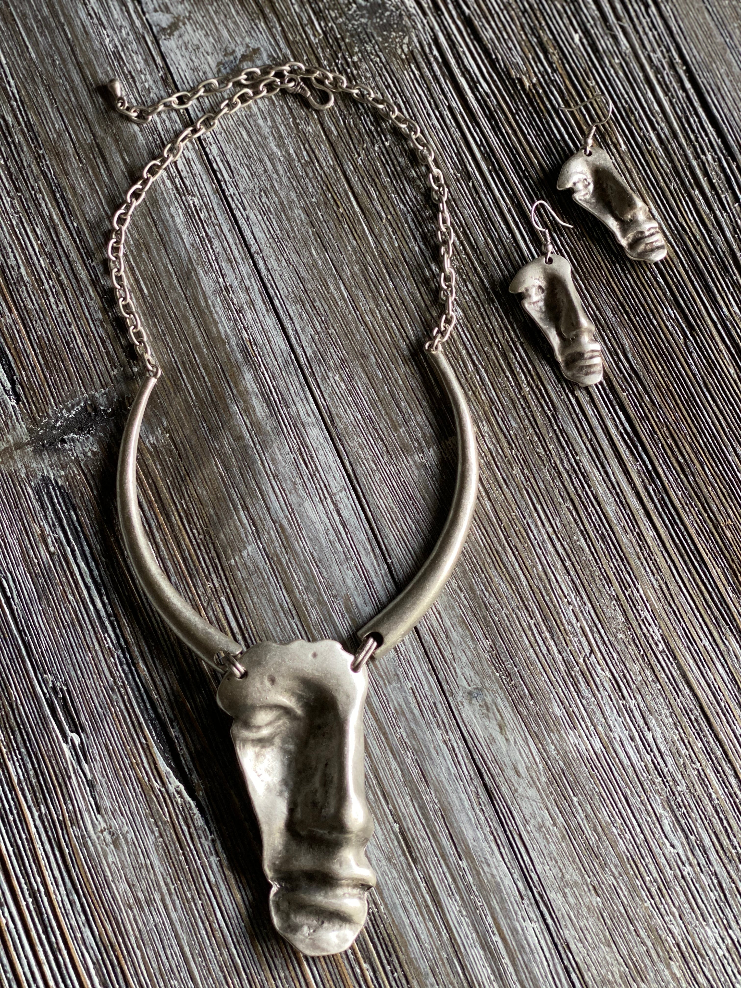 Face Off Necklace and Earrings