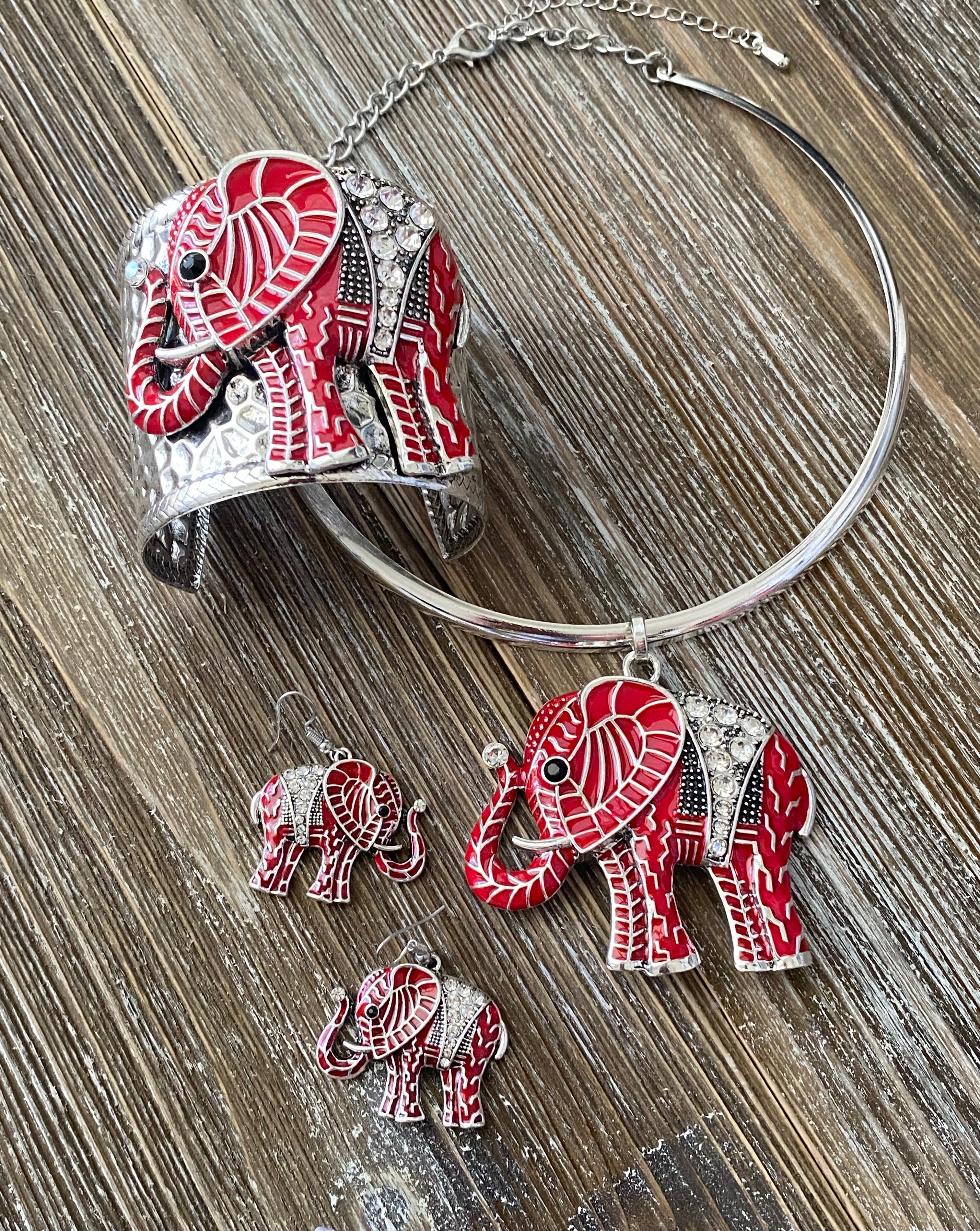 Red Herd Necklace and Earrings Set