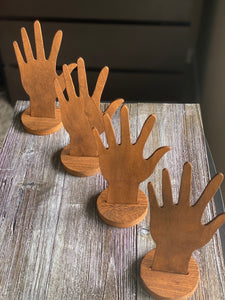 Wood You Please Raise Your Hand Ring Display
